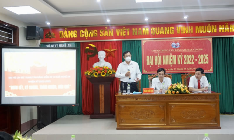 Chi bộ Trung tâm Đăng kiểm xe cơ giới Nghệ An tổ chức thành công Đại hội nhiệm kỳ 2022-2025